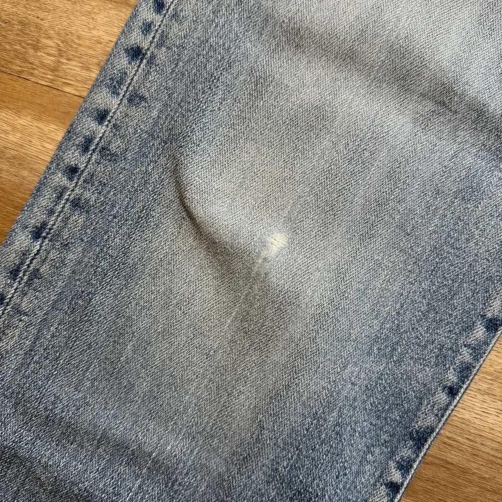 Diesel Rabox Jeans Men 33x28 Light Blue Straight Leg Distressed Made in Italy